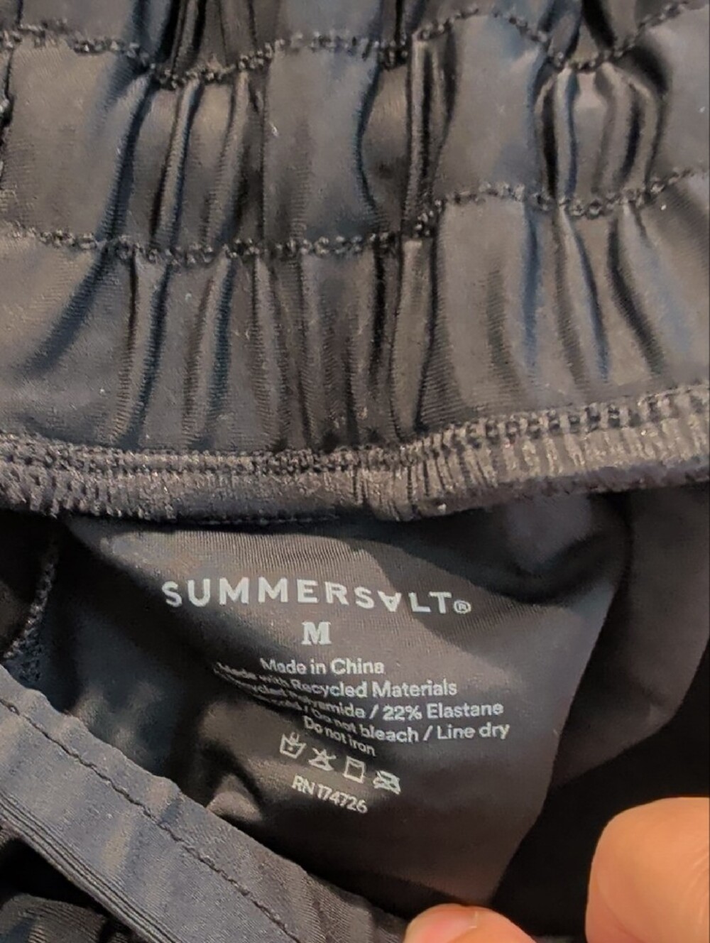 summersalt Black Layered Drawstring Swim Short - Picture 4 of 4